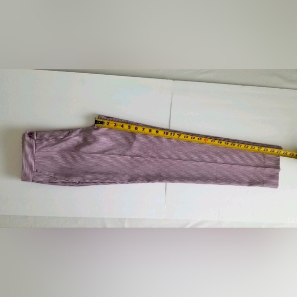 Etro Women's Striped Straight-Leg Capri Pants, Lilac/White Cotton/Spandex Sz 38 - Picture 11 of 16